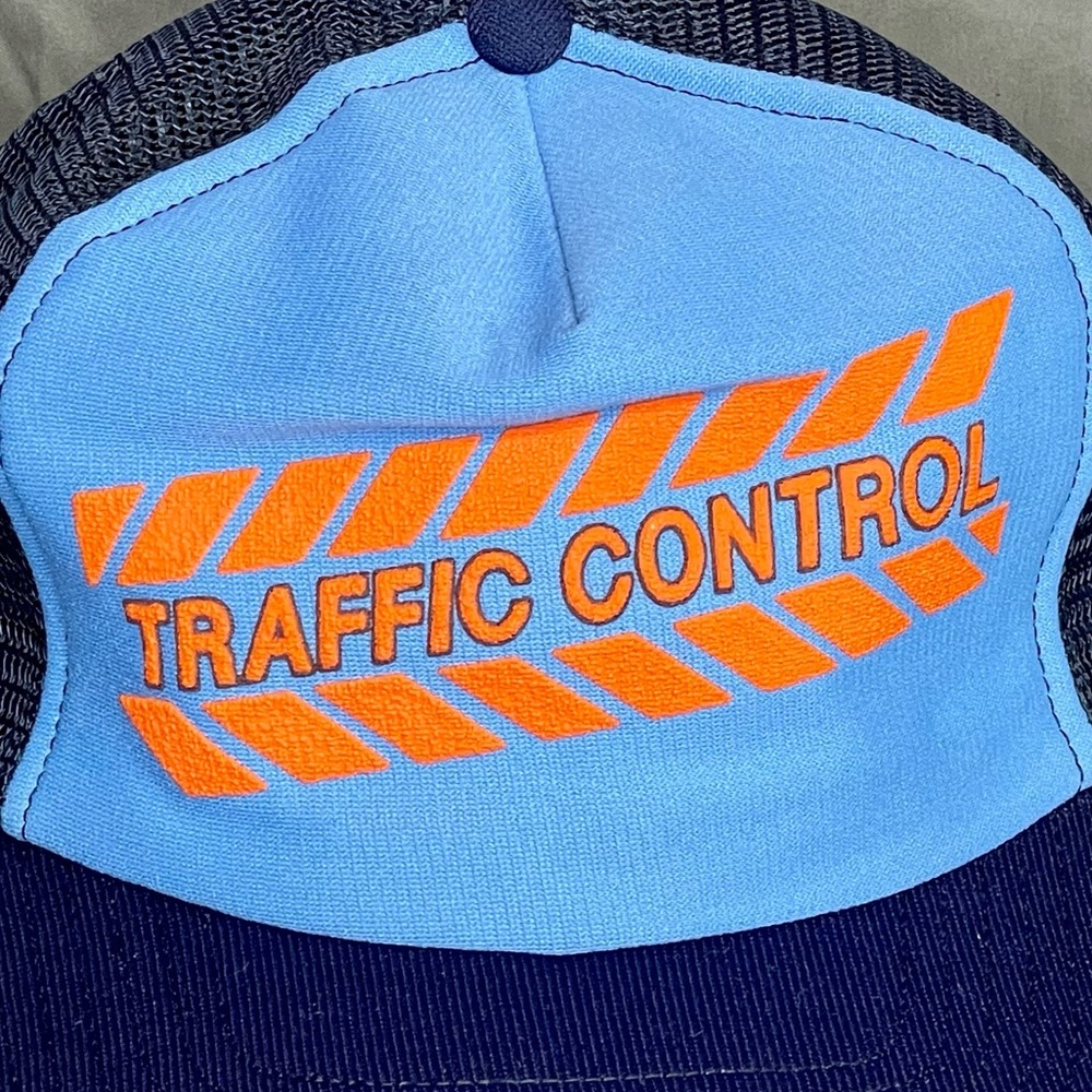 Vintage 70’s Traffic Control Snapback Mesh Trucker Cap - Picture 2 of 5